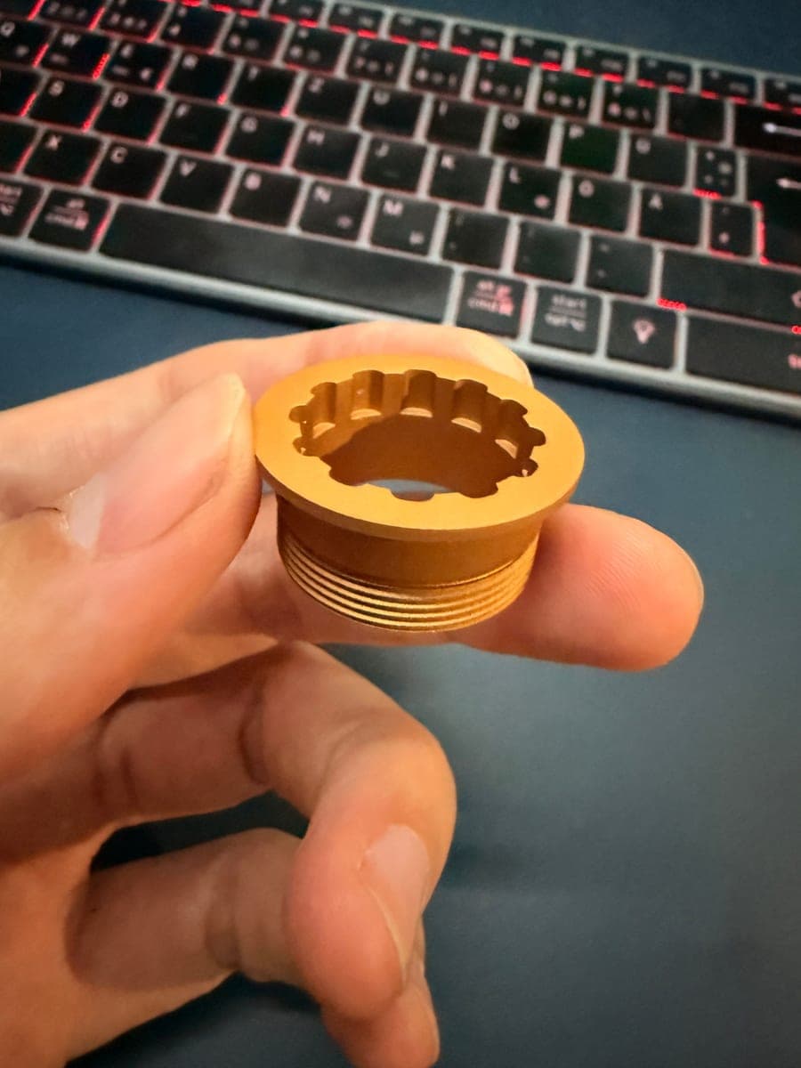 E-MTB Microspline Cassette Lockring — Extended-Thread Redesign — step 04: Manufactured
