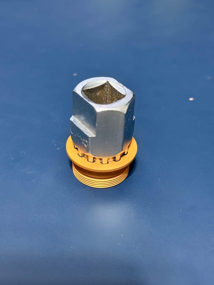 E-MTB Microspline Cassette Lockring — Extended-Thread Redesign — step 07: Standard tool fit